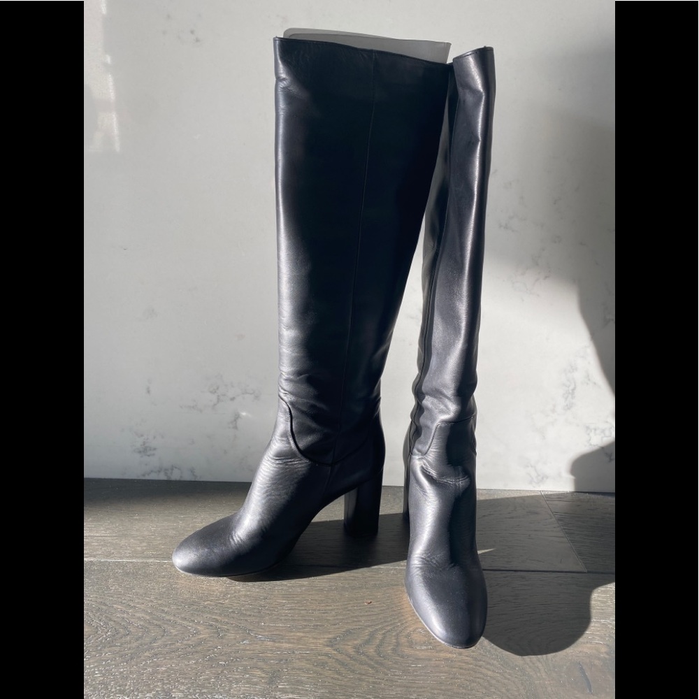 Zara high-heeled leather boots